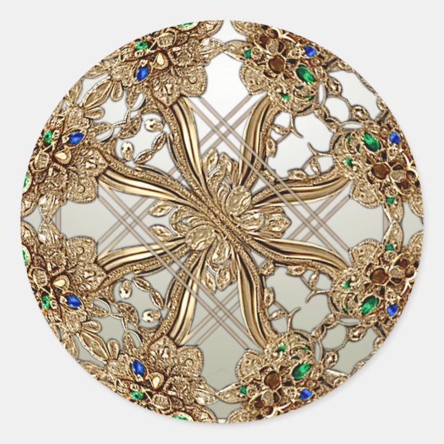 Elegant Gold Ornate Sticker (Vorderseite)