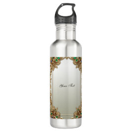 Elegant Gold Ornate Water Bottle Edelstahlflasche