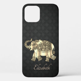 Elegant Gold Paisley Elephant, Damaske Personalisi Case-Mate iPhone Hülle