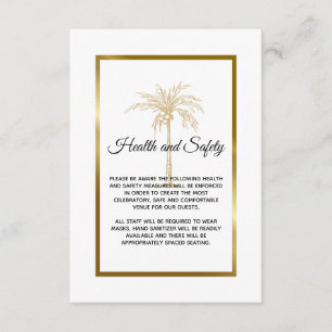 Elegant Gold Palm Tree Hochzeit Gesundheit und Sic Begleitkarte
