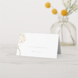 Elegant gold peony line art Floral Place Card Platzkarte