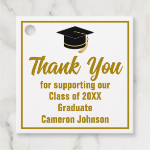 Elegant Gold Personalisiert 2025 Graduation Party Geschenkanhänger