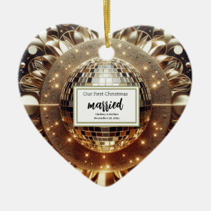 Elegant Gold Personalisiert First Christmas neu Keramik Ornament