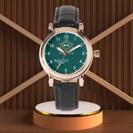 Elegant Gold Personalized Emerald Green Dial – Cus Armbanduhr