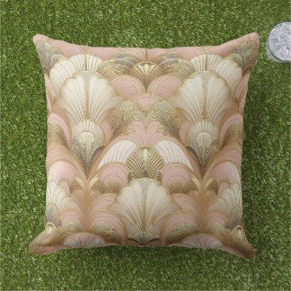 Elegant Gold, Pink and White Shell Pattern Kissen