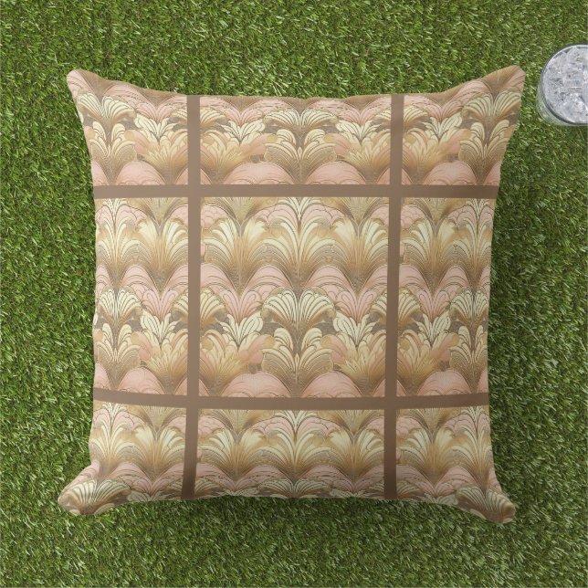 Elegant Gold, Pink and White Shell Pattern Kissen (Gras)