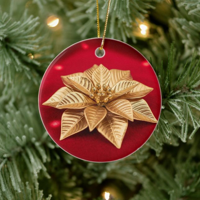 Elegant Gold Poinsettia Weihnachtsschmuck (Baum)
