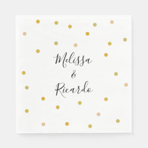 Elegant Gold Polka Dots Serviette
