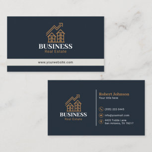 Elegant Gold Property Logo Immobilien Visitenkarte