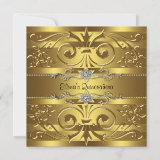 Elegant Gold Quinceanera Einladung