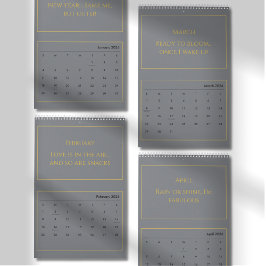 Elegant Gold Quote Calendar 2026 Kalender