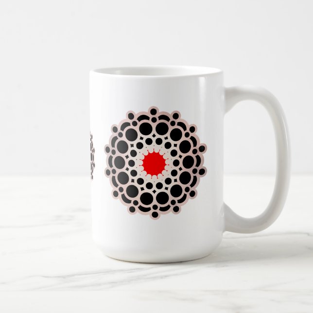 Elegant Gold Red Mandala Kaffeetasse (Rechts)