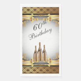 Elegant Gold Rim 60. Geburtstagsparty Serviette