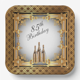 Elegant Gold Rim 85. Geburtstagsparty Pappteller