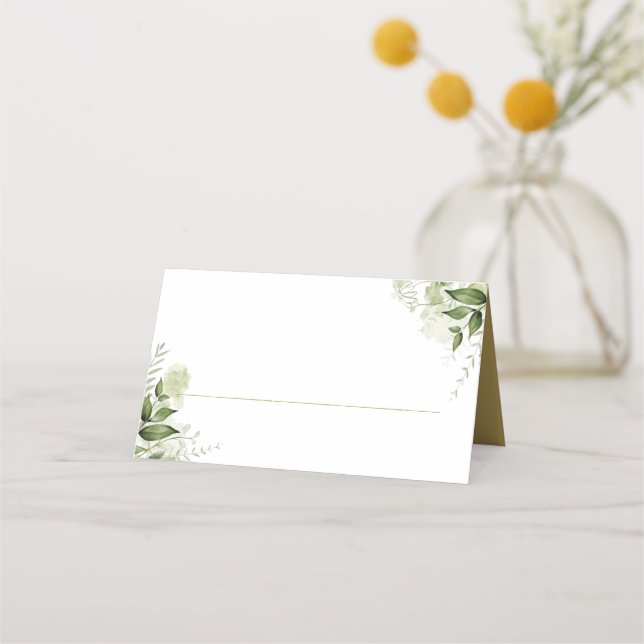 Elegant Gold Rustikale Landschaft eingewickelt Platzkarte (Vorderseite)