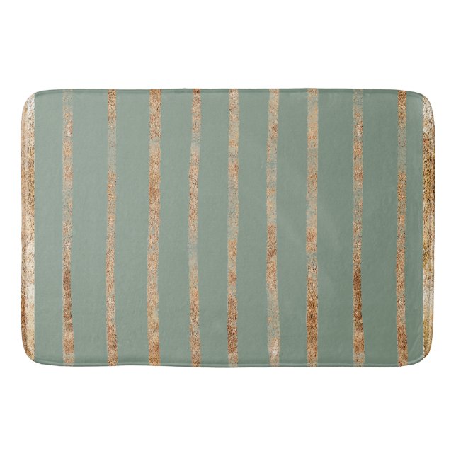 Elegant Gold Sage Green Badematte (Vorderseite)