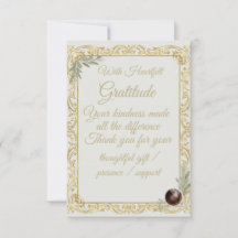 Elegant Gold Sage Holiday Thank You card