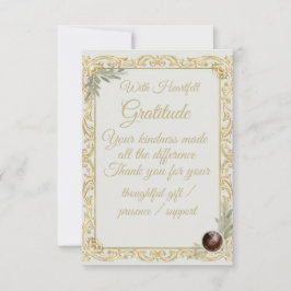Elegant Gold Sage Holiday Thank You card Dankeskarte