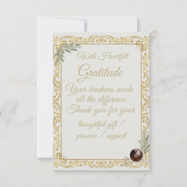 Elegant Gold Sage Holiday Thank You card Dankeskarte (Vorderseite)
