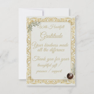 Elegant Gold Sage Holiday Thank You card Dankeskarte