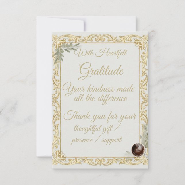 Elegant Gold Sage Holiday Thank You card Dankeskarte (Vorderseite)