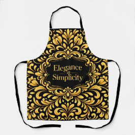 Elegant Gold Scandinavian Floral Pattern Schürze