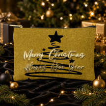 Elegant Gold Schwarz Frohe Weihnachten Glückliches