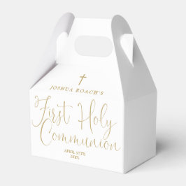 Elegant Gold Script First Holy Communion Geschenkschachtel