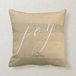 Elegant Gold Script Joy Minimalistisch Holiday Kissen