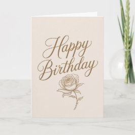 Elegant Gold Script Minimalist Birthday Card Karte
