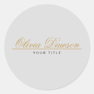 Elegant Gold Script Minimalist Runder Aufkleber