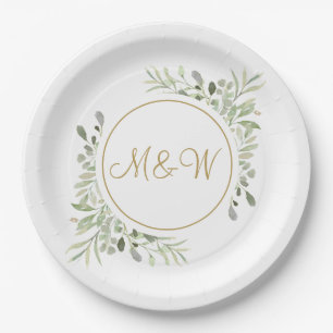 Elegant Gold Script Monogram Initials Greenerity Pappteller
