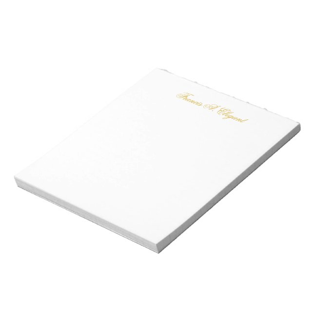 Elegant Gold Script Personalized Note Pad Notizblock (Rotiert)