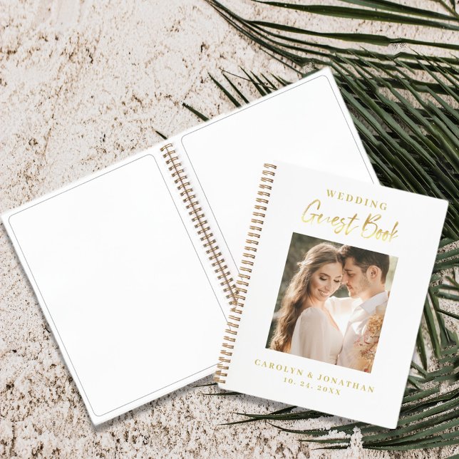 Elegant Gold Script Wedding Guestbook Notizbuch (Von Creator hochgeladen)