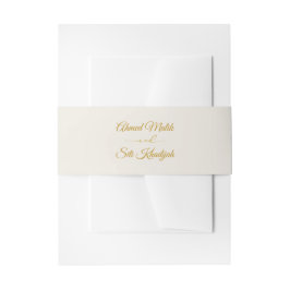 Elegant Gold Script Wedding Invitation Belly Band