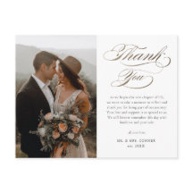 Elegant Gold Script Wedding Vielen Dank