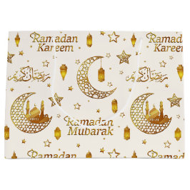 Elegant Gold Seamless Ramadan Greeting Arabic Große Geschenktüte