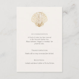 Elegant Gold Seashell information Details Begleitkarte