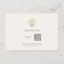 Elegant Gold Seashell Website Enclosure Card Begleitkarte