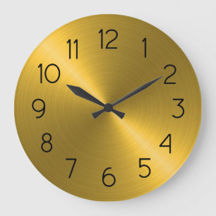 Elegant Gold Sheen Große Wanduhr