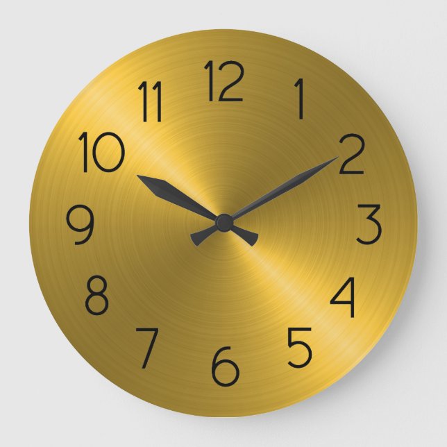 Elegant Gold Sheen Große Wanduhr (Vorderseite)