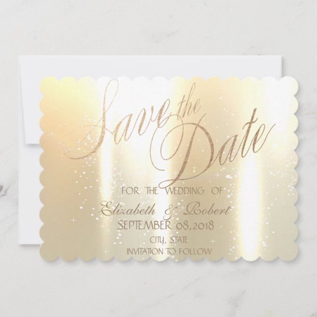 Elegant Gold Shiny Save the Date (Vorderseite)