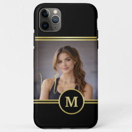 Elegant Gold Signature Monogram with Photo Case-Mate iPhone Hülle