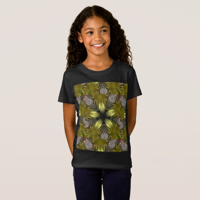 Elegant Gold Silver Kaleidoscope Weihnachtsstern T-Shirt (Vorne ganz)