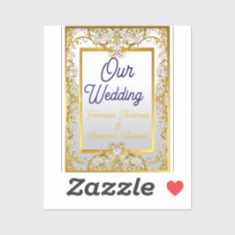 Elegant Gold & Silver Wedding Invitation Aufkleber