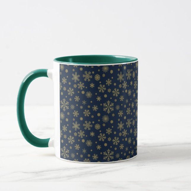 Elegant Gold Snowflake Winter Pattern Tasse (Links)