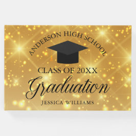 Elegant Gold Sparkle 2025 Abschluss Custom School Gästebuch
