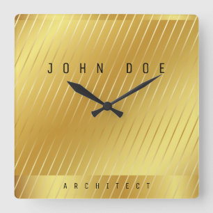 Elegant Gold Square Acrylic Wall Clock Quadratische Wanduhr