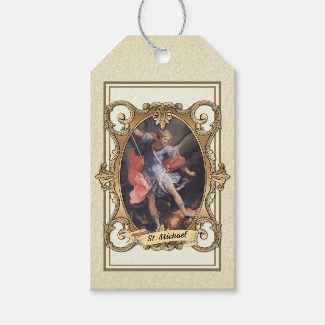 Elegant Gold St. Michael Der Erzengel Religiös Geschenkanhänger (Vorderseite)