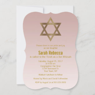 Elegant Gold Star von David Bat Mitzvah Einladung